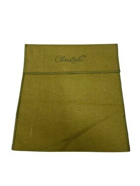 Christofle Green Protective Flatware Pouch Dust Bag Envelope 9x8 Storage Gift